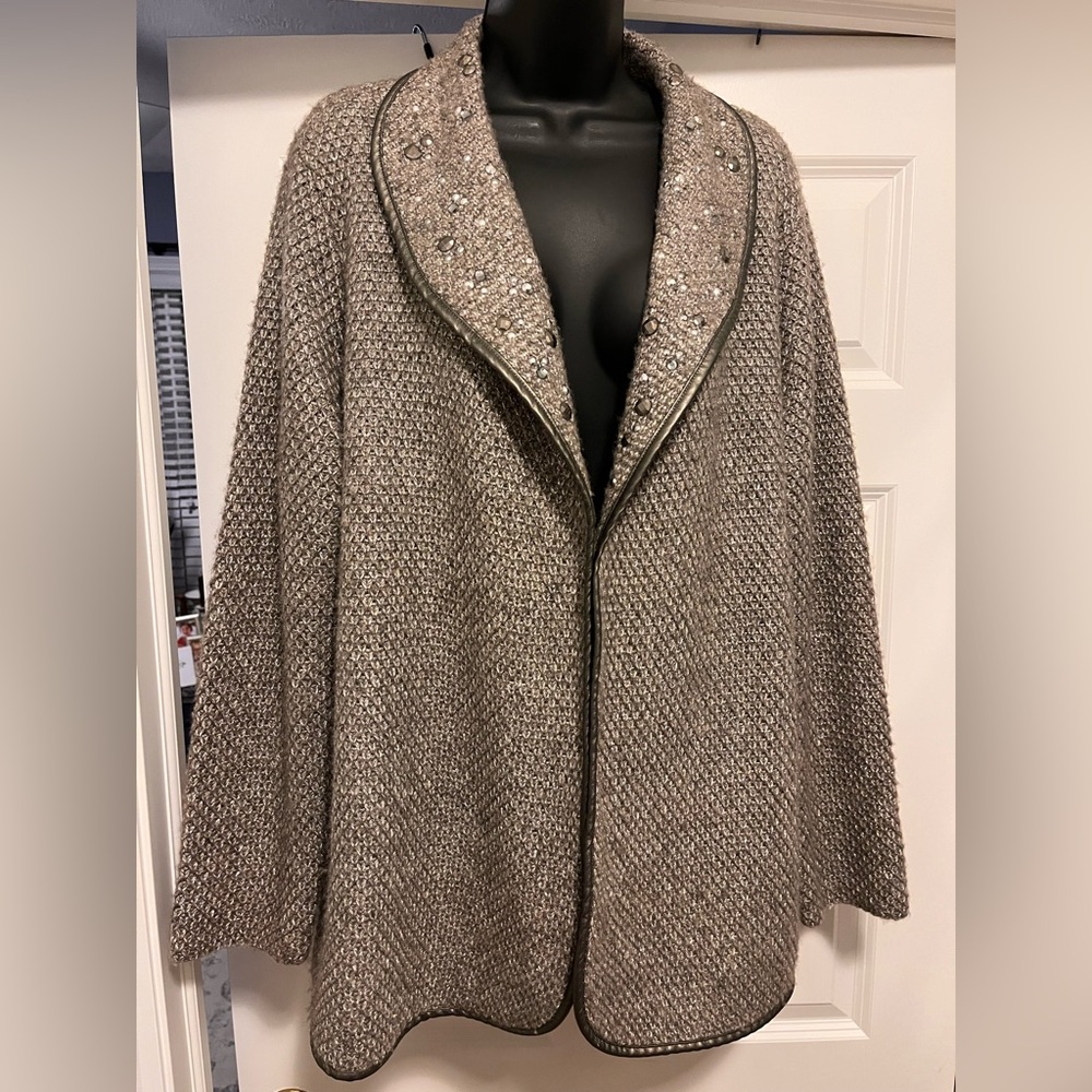 Elegant Wool Acrylic XL Sweater Jacket by CHICO’S size 3